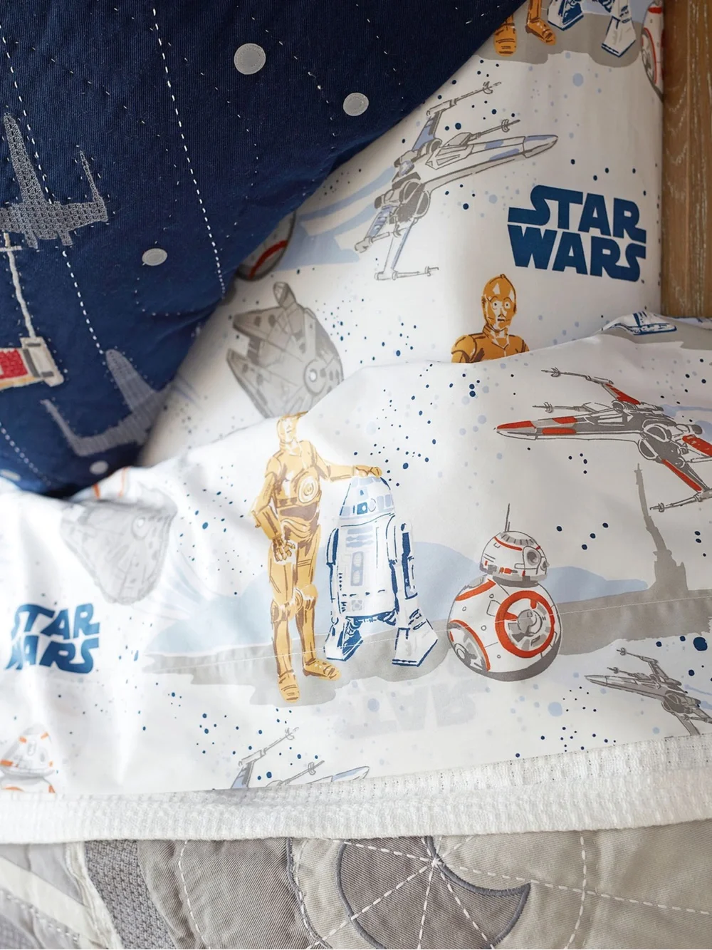 Pottery Barn Kids || Star Wars Droid C3PO BB-8‎ Flat Sheet White Twin